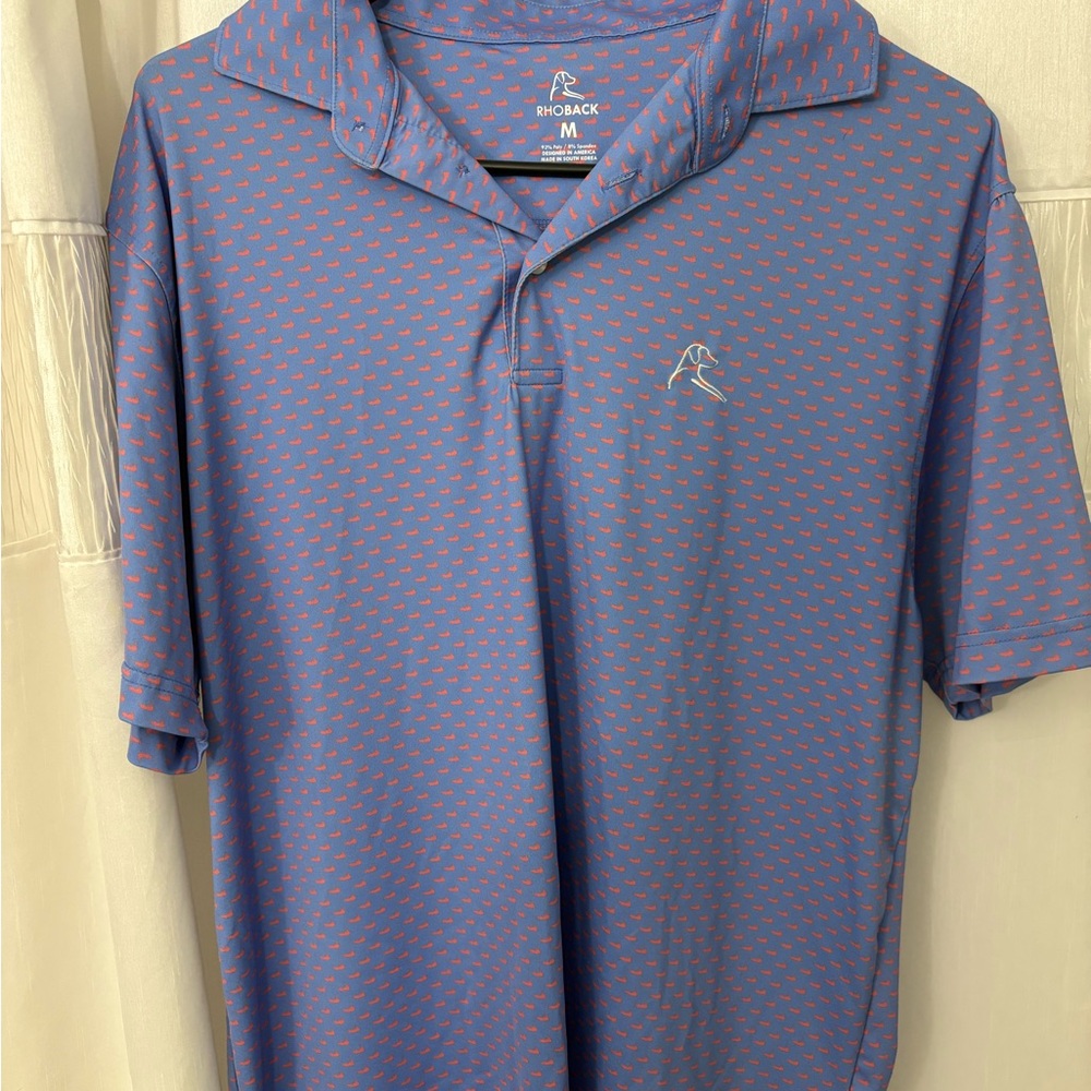 Rhoback Men's Medium Polo in Purple with Pink Accents